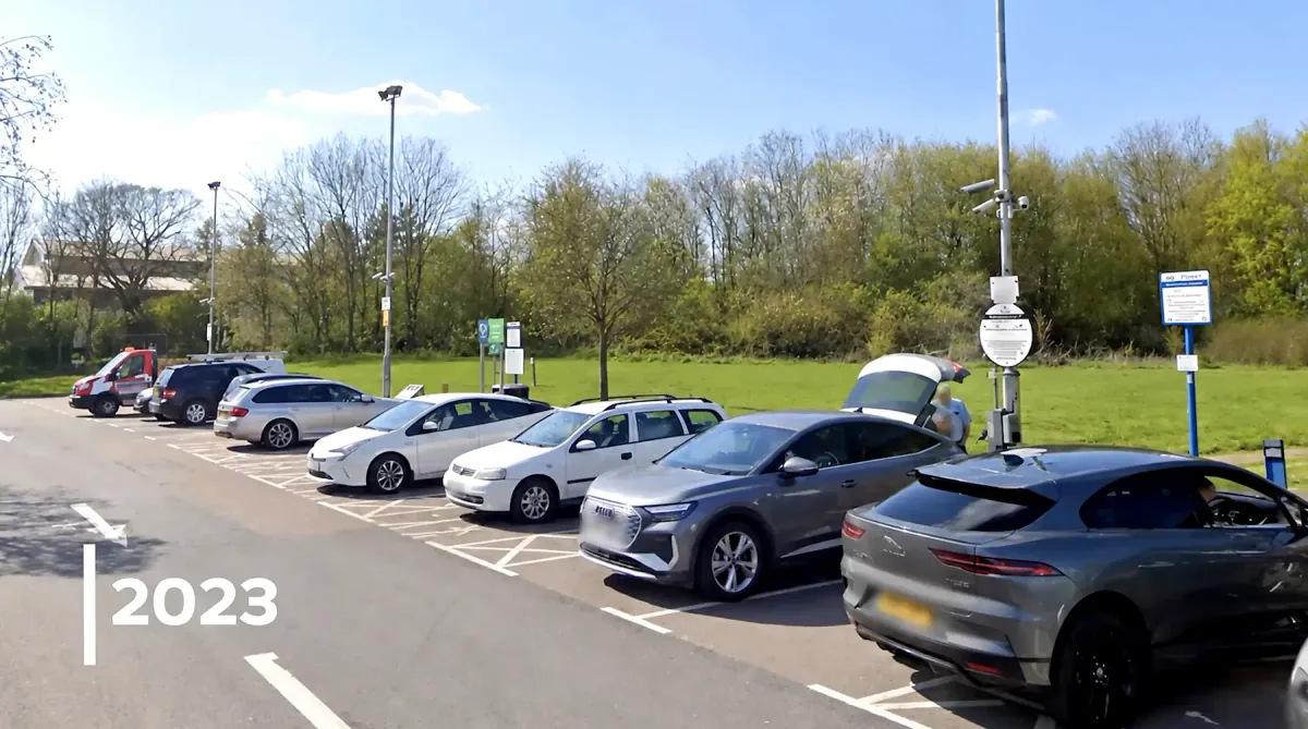 The same car park before the EV charging installation
