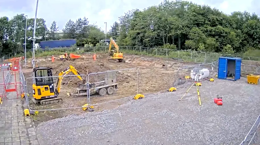 Mini excavators carrying out groundworks htmlFor a new substation